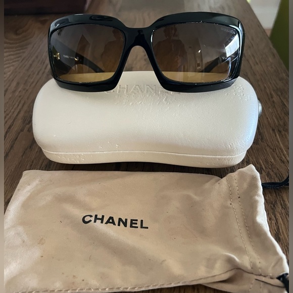 Chanel Sunglasses, Authentic, black frames with logos on and authentic case. - Picture 7 of 16